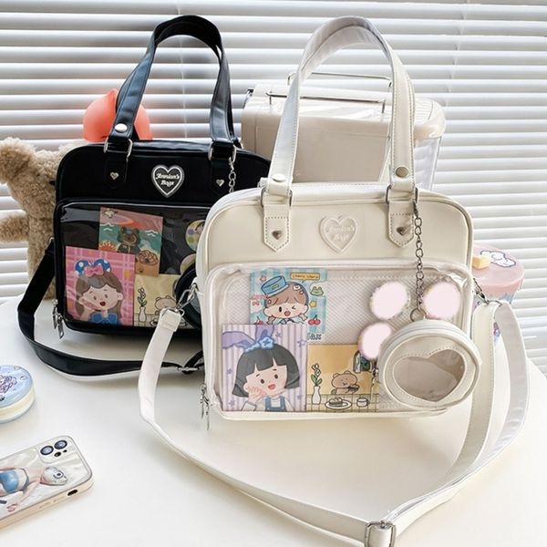 cosmetic bags cases japanese harajuku itabag girls transparent bag with coin purse student handbags 230828
cosmetic bags cases japanese harajuku itabag girls transparent bag with coin purse student handbags 230828