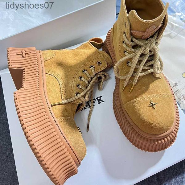 smfk new gingerbread desert boots women's round head suede genuine leather big yellow boots mid sleeve martin boots, Black
smfk new gingerbread desert boots women's round head suede genuine leather big yellow boots mid sleeve martin boots, Black