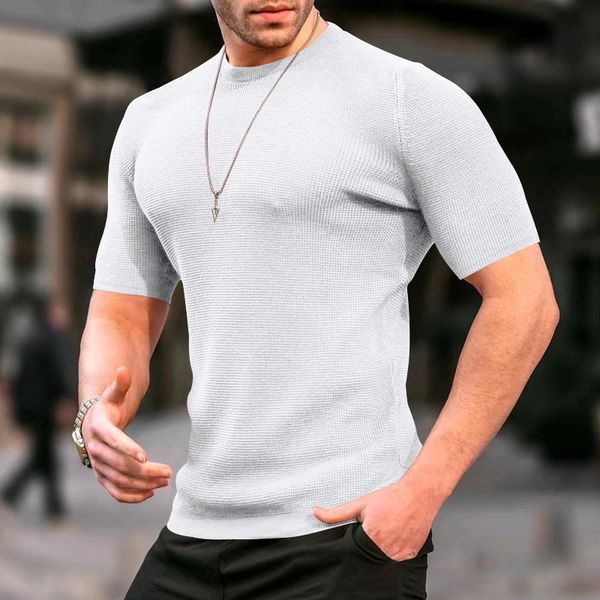 men's sweaters foreign trade men's pure color waffle casual thin short sleeved sweater summer round neck pullover for men 230828, White;black
men's sweaters foreign trade men's pure color waffle casual thin short sleeved sweater summer round neck pullover for men 230828, White;black