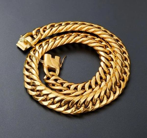 16mm men's jewelry chain cuban gold necklace 14k plated gold stainless steel gold double woven chain cuban thick chain 24/26/28/30inch, Silver
16mm men's jewelry chain cuban gold necklace 14k plated gold stainless steel gold double woven chain cuban thick chain 24/26/28/30inch, Silver