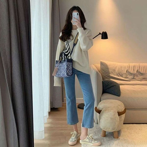 early autumn sweater womens suit casual fashion salt wear royal sister high grade pants two piece set, White;black
early autumn sweater womens suit casual fashion salt wear royal sister high grade pants two piece set, White;black