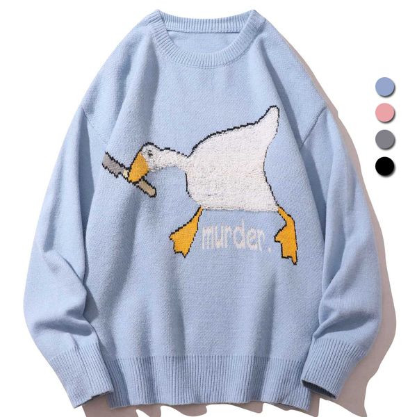 men's sweaters cartoon print sweater men harajuku goose knitted pullover casual oneck duck hip hop streetwear loose jumper couple knitw, White;black
men's sweaters cartoon print sweater men harajuku goose knitted pullover casual oneck duck hip hop streetwear loose jumper couple knitw, White;black