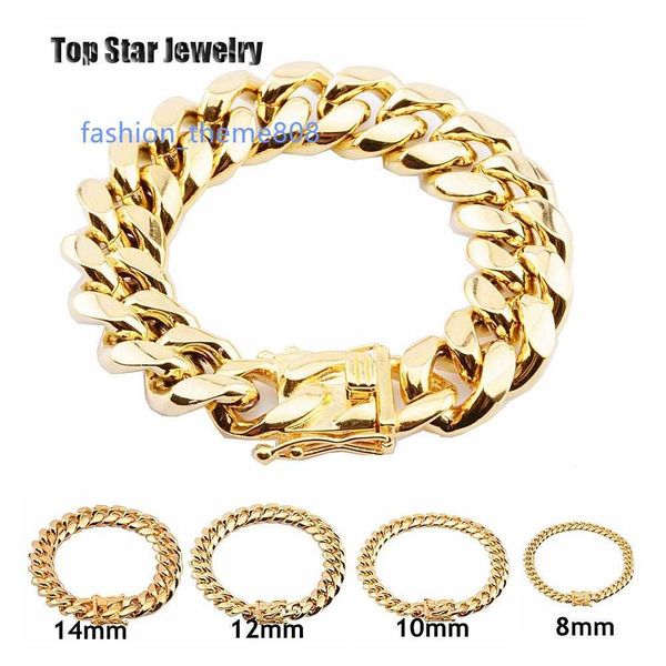 8mm/10mm/12mm/14mm/16mm/18mm stainless steel bracelets 18k gold plated high polished miami cuban link men punk curb chain butterfly clasp, Black
8mm/10mm/12mm/14mm/16mm/18mm stainless steel bracelets 18k gold plated high polished miami cuban link men punk curb chain butterfly clasp, Black