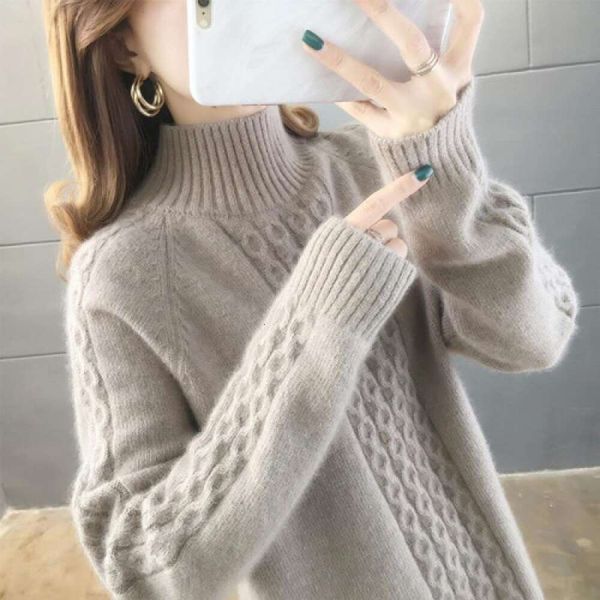 womens undershirt sweater half high collar loose style mid outer wear autumn and winter thick, White;black
womens undershirt sweater half high collar loose style mid outer wear autumn and winter thick, White;black