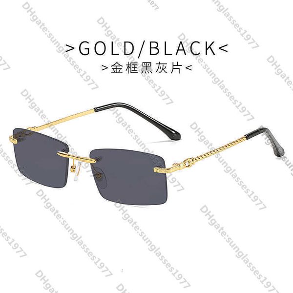 

2023 New Kajia Sunglasses Men's Fried Dough Twists Leg Frameless Women's Fashion Box Optical Frame GlassesR08O