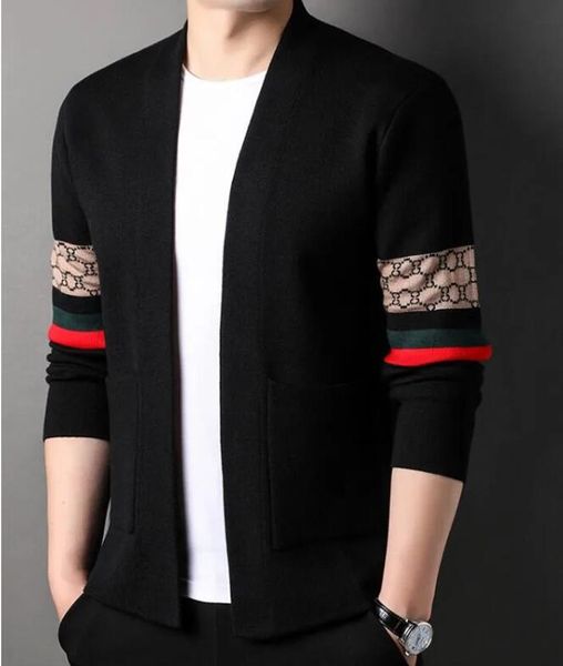 men's sweaters long sleeve designer jacket luxury knitted cardigan sweater casual trendy coats men clothes, White;black
men's sweaters long sleeve designer jacket luxury knitted cardigan sweater casual trendy coats men clothes, White;black