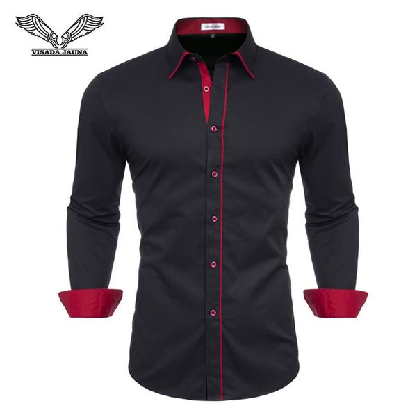 men's dress shirts visada juana slim fit casual long sleeve solid men clothes y60 230828, White;black
men's dress shirts visada juana slim fit casual long sleeve solid men clothes y60 230828, White;black