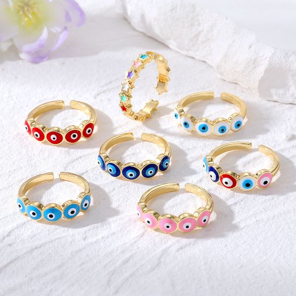 fashion evil eye beads finger ring for women men couple colorful lucky turkish blue eye adjustable party wedding jewelry, Silver
fashion evil eye beads finger ring for women men couple colorful lucky turkish blue eye adjustable party wedding jewelry, Silver