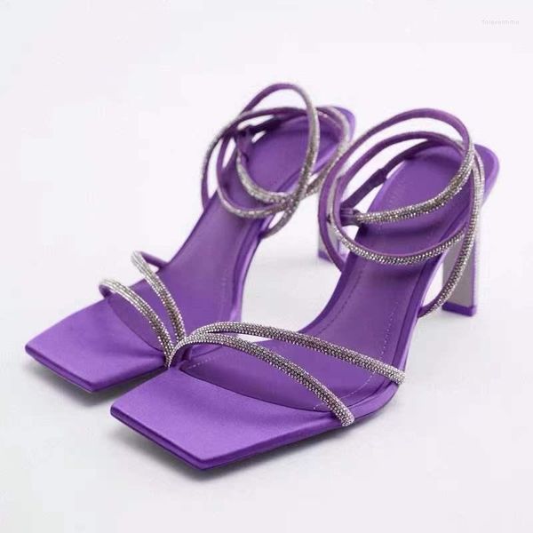 sandals summer square head rhinestone cross pull open toe with thin high heels banquet dress versatile large women's shoes, Black
sandals summer square head rhinestone cross pull open toe with thin high heels banquet dress versatile large women's shoes, Black