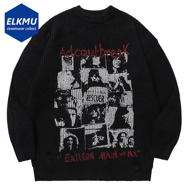men's sweaters men hip hop ripped sweater printed harajuku streetwear y2k sweaters man knitted pullover black loose jumpers 230829, White;black
men's sweaters men hip hop ripped sweater printed harajuku streetwear y2k sweaters man knitted pullover black loose jumpers 230829, White;black