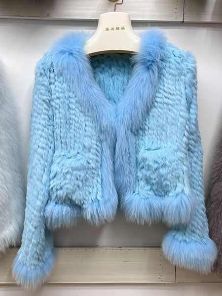 womens fur faux natural rabbit coats knitted real jackets luxury woman clothing 230828, Black
womens fur faux natural rabbit coats knitted real jackets luxury woman clothing 230828, Black