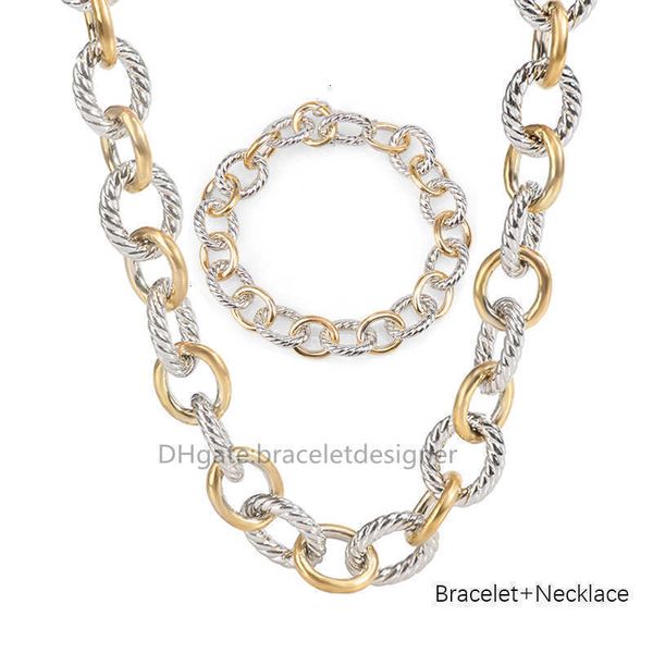 fashion style designer hip hop cable necklace set bracelet 18k gold luxury chain plated ladies charm couple jewelry men gifts chains copper, Silver
fashion style designer hip hop cable necklace set bracelet 18k gold luxury chain plated ladies charm couple jewelry men gifts chains copper, Silver