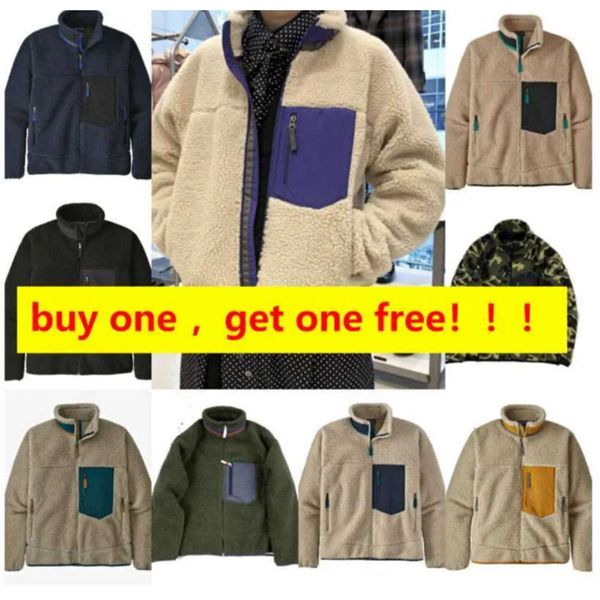 s 23ss men fleece jacket classic retro mens thick warm down designer models lamb cashmere stand collar couple winter coat c1290, Black 
s 23ss men fleece jacket classic retro mens thick warm down designer models lamb cashmere stand collar couple winter coat c1290, Black