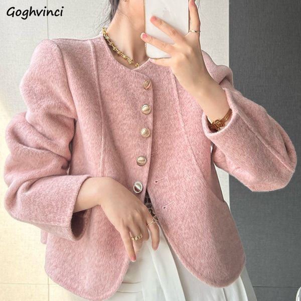 womens wool blends cropped women oneck elegant simple winter coats fashion vintage temperament official females casual chic allmatch 230828, Black
womens wool blends cropped women oneck elegant simple winter coats fashion vintage temperament official females casual chic allmatch 230828, Black