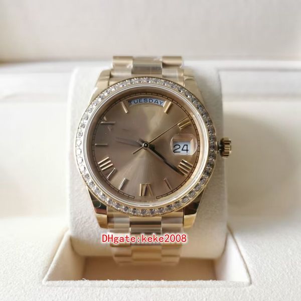 bpf perfect quality men watches 228348 40mm yellow gold roman dial full diamond bezel sapphire rose gold automatic mechanical men watch wris, Slivery;brown
bpf perfect quality men watches 228348 40mm yellow gold roman dial full diamond bezel sapphire rose gold automatic mechanical men watch wris, Slivery;brown