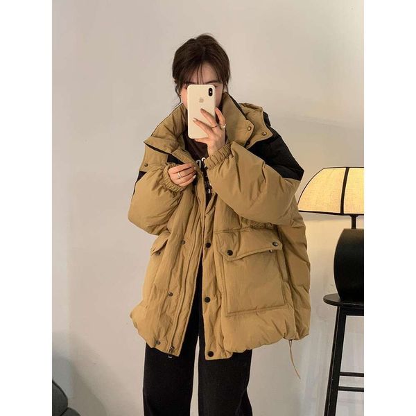 winter style down jacket womens mid length hooded thick loose korean oversized white duck, Black
winter style down jacket womens mid length hooded thick loose korean oversized white duck, Black