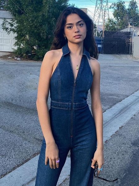 women's jumpsuits rompers hugcitar denim jumpsuit v neck zipper bell sleeveless outifts elegant backpacker party summer 230829, Black;white
women's jumpsuits rompers hugcitar denim jumpsuit v neck zipper bell sleeveless outifts elegant backpacker party summer 230829, Black;white