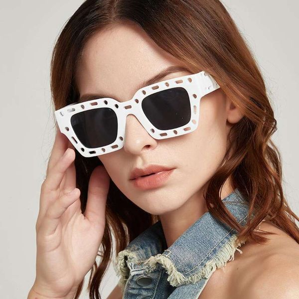 square frame hollowed out sunglasses for women anti violet men funny sunblock, White;black
square frame hollowed out sunglasses for women anti violet men funny sunblock, White;black