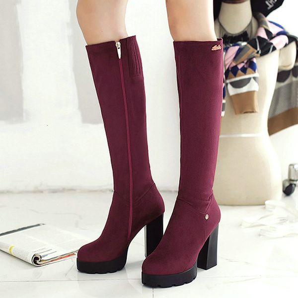 boots spring autumn fashion suede women long thick heel knee length soled side zipper design womens shoes 230829, Black
boots spring autumn fashion suede women long thick heel knee length soled side zipper design womens shoes 230829, Black