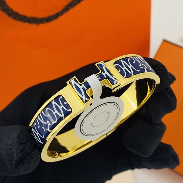 new fashion colorful pattern h bangle luxury stainless steel cuff bracelet jewelry for gift, Black
new fashion colorful pattern h bangle luxury stainless steel cuff bracelet jewelry for gift, Black