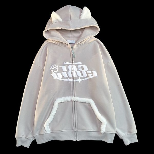 womens hoodies sweatshirts american retro cartoon cat ears hoodie loose couple gothic zipper streetwear women kawaii pop clothes y2k 230828, Black
womens hoodies sweatshirts american retro cartoon cat ears hoodie loose couple gothic zipper streetwear women kawaii pop clothes y2k 230828, Black