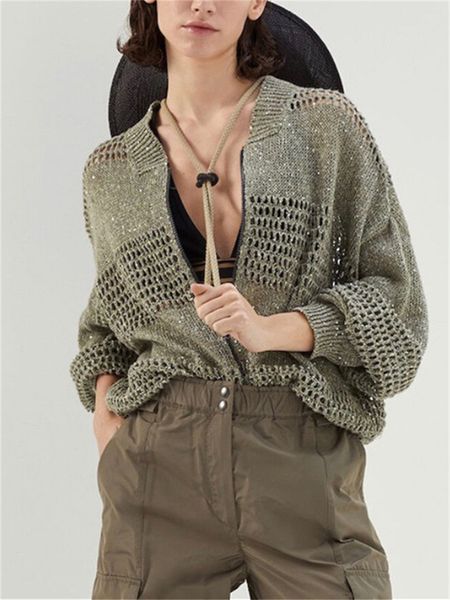 women's sweater sequin solid color hollow out zipper 2023 spring ladies oneck long sleeve linen knitted cardigan 230828, White;black
women's sweater sequin solid color hollow out zipper 2023 spring ladies oneck long sleeve linen knitted cardigan 230828, White;black