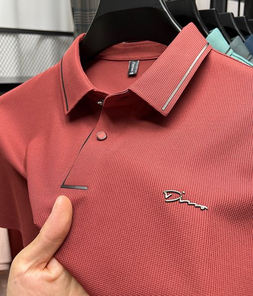 men's polos high end ice silk comfortable and breathable tshirt men short sleeve summer fashion letter brand embroidered casual polo sh, White;black
men's polos high end ice silk comfortable and breathable tshirt men short sleeve summer fashion letter brand embroidered casual polo sh, White;black