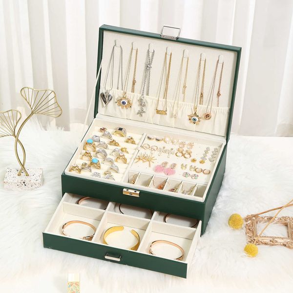 wejebox new 2023 exquisite leather jewelry box for women travel organizer necklace earring ring storage gifts 230814, Black;white
wejebox new 2023 exquisite leather jewelry box for women travel organizer necklace earring ring storage gifts 230814, Black;white