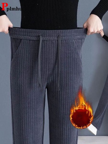 women's pants 's plus velvet straight winter high waist thicken warm pantalones casual laceup 95cm sweatpants baggy plush pantalon, Black;white
women's pants 's plus velvet straight winter high waist thicken warm pantalones casual laceup 95cm sweatpants baggy plush pantalon, Black;white
