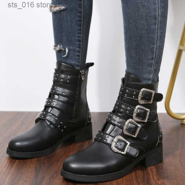 boots women ankle boots leather buckle punk boots woman studded gothic designer shoes ladies botas mujer plus size 43 t230829, Black
boots women ankle boots leather buckle punk boots woman studded gothic designer shoes ladies botas mujer plus size 43 t230829, Black