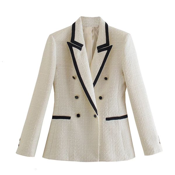 women's suits blazers 2023 fashion double breasted casual blazer 230828, White;black
women's suits blazers 2023 fashion double breasted casual blazer 230828, White;black