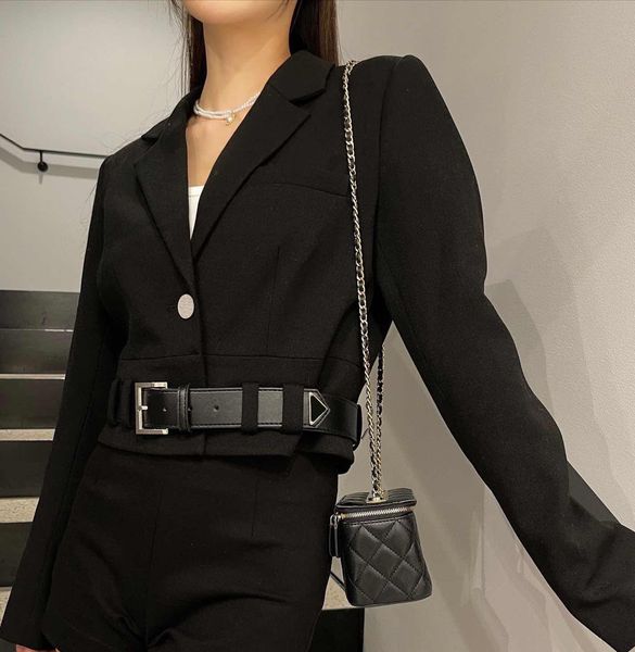 women's short suit coat blazers designer suit with belt button fashion autumn short jackets women's clothing size s-l, White;black
women's short suit coat blazers designer suit with belt button fashion autumn short jackets women's clothing size s-l, White;black