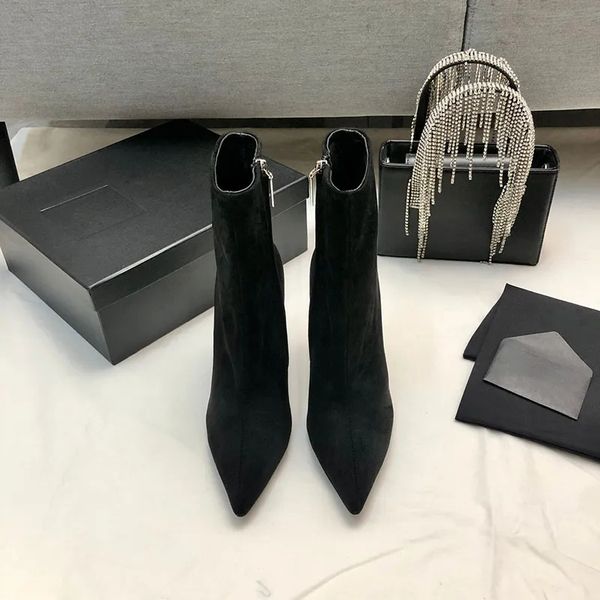 opyum ankle boots pointed toe special shaped heels 10.5cm for girls women luxury designer leather suede sole fashion booties shoes factory f, Black
opyum ankle boots pointed toe special shaped heels 10.5cm for girls women luxury designer leather suede sole fashion booties shoes factory f, Black