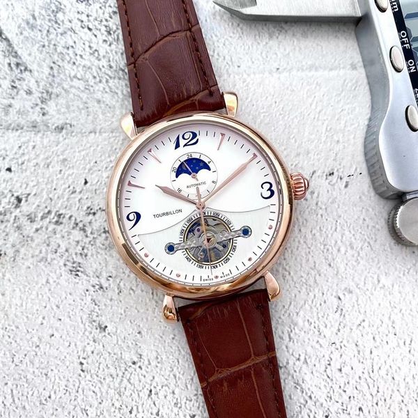 new fashion watch mens automatic mechanical watch movement waterproof wristwatch hour hand display simple luxury popular watch leather strap, Slivery;brown
new fashion watch mens automatic mechanical watch movement waterproof wristwatch hour hand display simple luxury popular watch leather strap, Slivery;brown