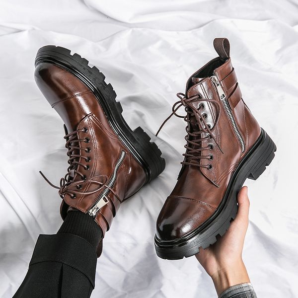 boots mens thick soled genuine leather men fashion shoes design luxury motorcycle military 230829, Black
boots mens thick soled genuine leather men fashion shoes design luxury motorcycle military 230829, Black