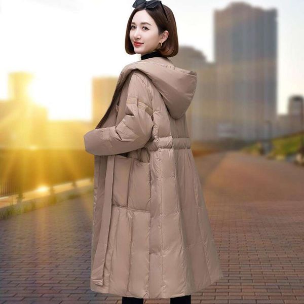 mid length down jacket for women winter style middle aged mothers knee white duck thick warm coat xuan yun, Black
mid length down jacket for women winter style middle aged mothers knee white duck thick warm coat xuan yun, Black