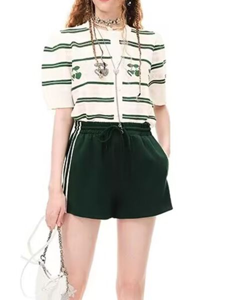 women s knits tee stripes knitwear cardigan sequin cherry embroidery short puff sleeve female sweet o neck single breasted sweater summer 23, White
women s knits tee stripes knitwear cardigan sequin cherry embroidery short puff sleeve female sweet o neck single breasted sweater summer 23, White
