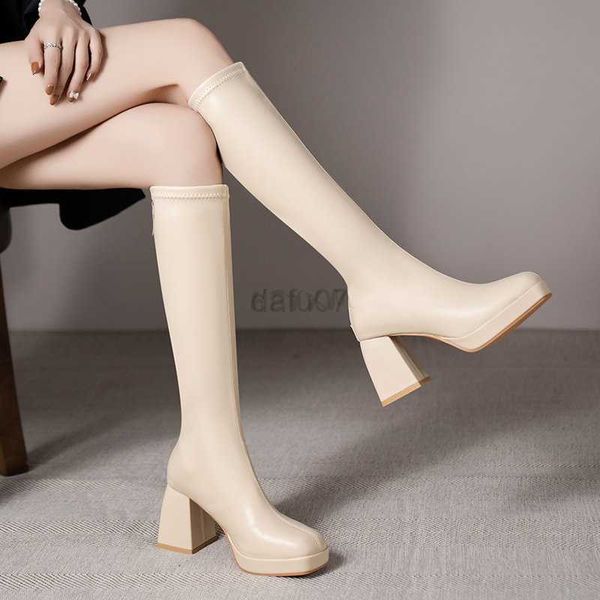 boots 2023 womens boots winter thick heel bottom long cotton high heel snow zipper knee-high fashion classic wild botas mujer l0829, Black 
boots 2023 womens boots winter thick heel bottom long cotton high heel snow zipper knee-high fashion classic wild botas mujer l0829, Black