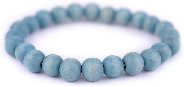 thebeadchest wood stretch bracelet light blue - stackable beaded jewelry for men women, Silver
thebeadchest wood stretch bracelet light blue - stackable beaded jewelry for men women, Silver
