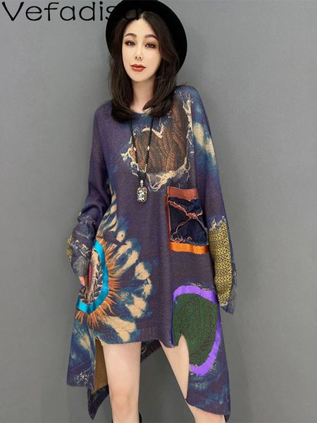 women's sweater long sleeves crew neck loose midlength irregular printing knitting dress 2023 spring autumn lhx2006 230828, White;black
women's sweater long sleeves crew neck loose midlength irregular printing knitting dress 2023 spring autumn lhx2006 230828, White;black