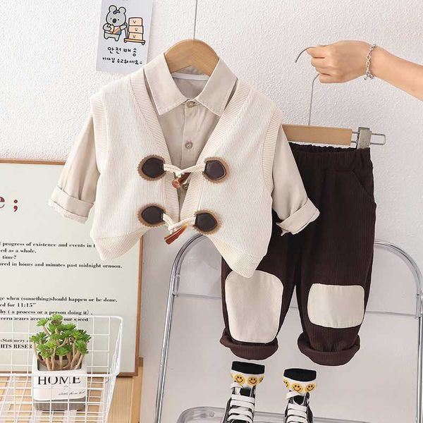 3pcs spring toddler boy clothes set cotton vest long sleeve shirts cargo pants suit infant baby boy outfits, White
3pcs spring toddler boy clothes set cotton vest long sleeve shirts cargo pants suit infant baby boy outfits, White
