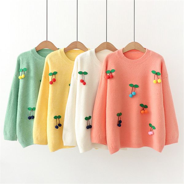 women's sweaters 2023 women cute cherry sweater winter warm knitted loose jumper fashion candy colors pullovers lantern sleeve 230828, White;black
women's sweaters 2023 women cute cherry sweater winter warm knitted loose jumper fashion candy colors pullovers lantern sleeve 230828, White;black