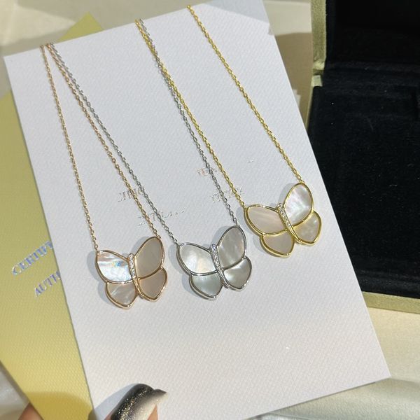 luxury pendant necklace s925 sterling silver sweet white mother of pearl big butterfly brand designer charm short chain choker for women jew
luxury pendant necklace s925 sterling silver sweet white mother of pearl big butterfly brand designer charm short chain choker for women jew