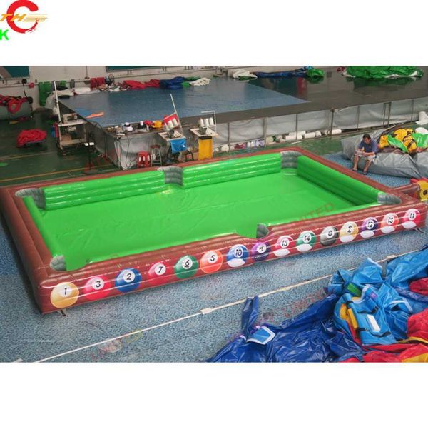 Image of wholesale 12x6m (40x26ft) Free Ship Outdoor Activities Snooker football human billiards Inflatable soccer pool table for Sale