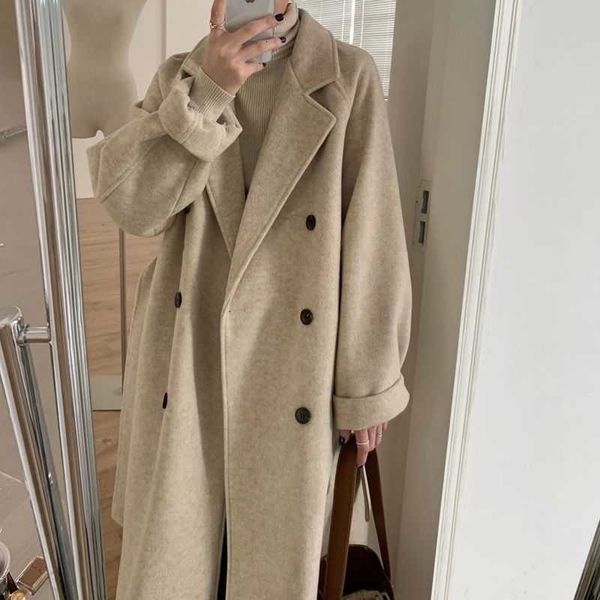 womens wool blends autumn and winter korean version loose tie fashion temperament doublebreasted thickened long woolen coat women 230828, Black
womens wool blends autumn and winter korean version loose tie fashion temperament doublebreasted thickened long woolen coat women 230828, Black
