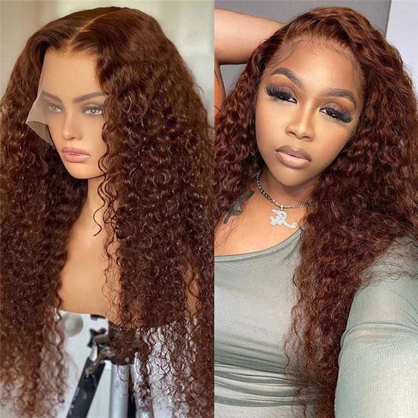 Chocolate Brown Water Wave 13x4 Frontal Wig Brazilian Curly Human Hair Transparent Colored Lace Front Wigs for Women Pre Plucked, Mix color
Chocolate Brown Water Wave 13x4 Frontal Wig Brazilian Curly Human Hair Transparent Colored Lace Front Wigs for Women Pre Plucked, Mix color