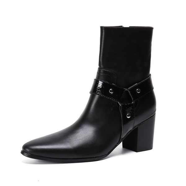 boots trendy height increase chelsea men high heels pointed toe zip genuine leather mens career work show size 37 230829, Black
boots trendy height increase chelsea men high heels pointed toe zip genuine leather mens career work show size 37 230829, Black
