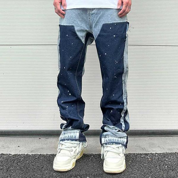 men's jeans streetwear speckled ink color match y2k baggy jeans for men patchwork rage fringe micro denim trousers oversized loose carg, Blue
men's jeans streetwear speckled ink color match y2k baggy jeans for men patchwork rage fringe micro denim trousers oversized loose carg, Blue