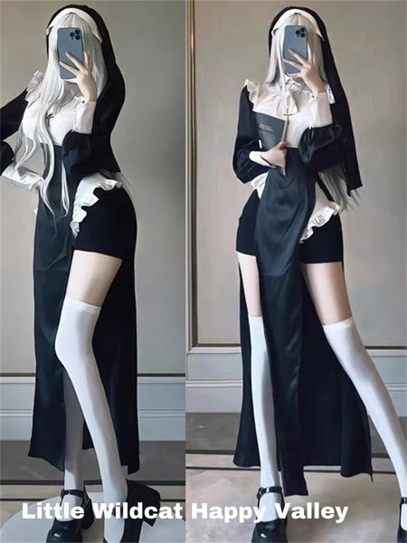 urban dresses nun cosplay costume women fancy dress set halloween party roleplay outfit black christmas up 230829, White;black
urban dresses nun cosplay costume women fancy dress set halloween party roleplay outfit black christmas up 230829, White;black