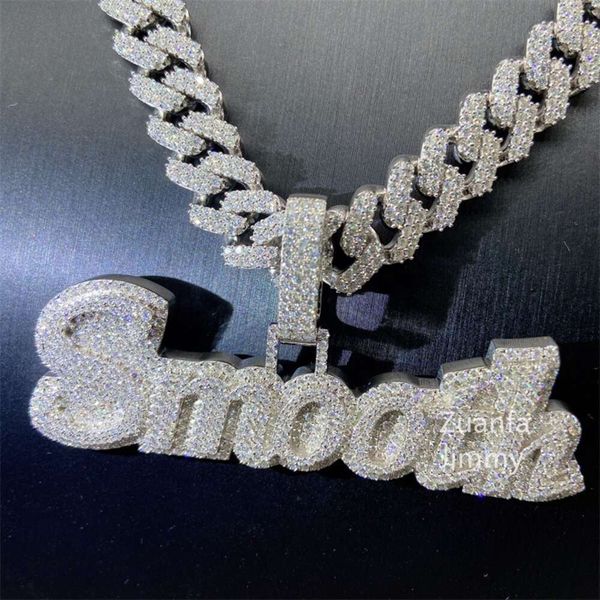 iced out rapper jewelry personal vvs moissanite diamond fashion letter pendant necklace cuban link chain, Silver
iced out rapper jewelry personal vvs moissanite diamond fashion letter pendant necklace cuban link chain, Silver